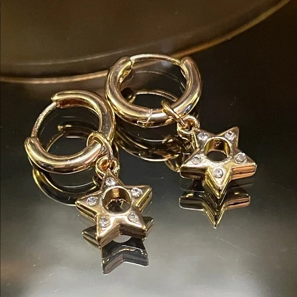 Mini Star Hoop Earrings - Picture 1 of 4